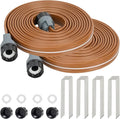 LINEX Sprinkler Soaker Hose 20 ft 2 pack for Garden, Watering Hose with Holes, High-Efficiency Sprinklers System for Lawn and Garden with Staples