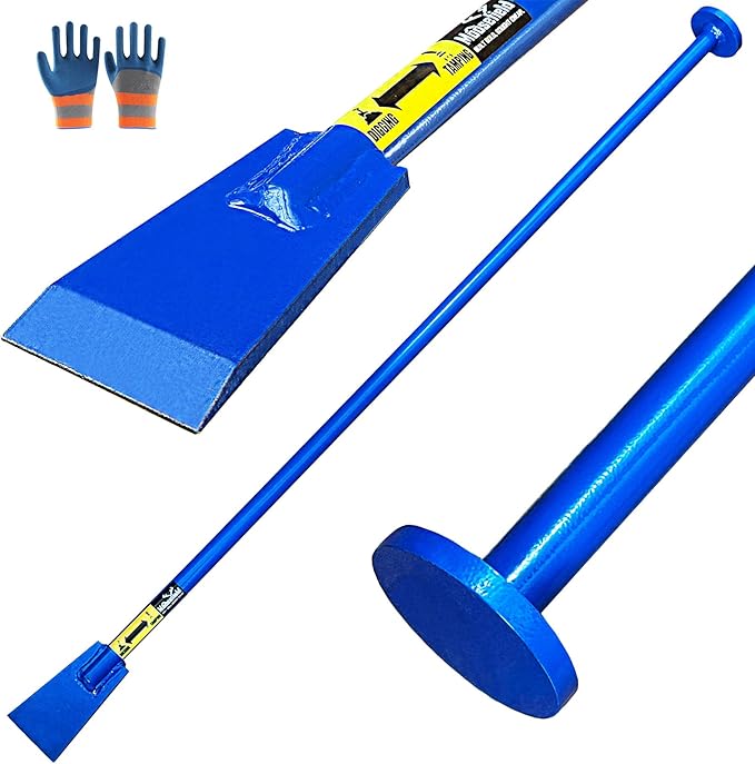 Moosefield 2-in-1 Post Hole Digging and Tamping Tool, 48" Dig Bar with Spade Blade and Round Tamper, Heavy-Duty Steel Fully Welded, Fence Post Digger Landscaping & Gardening