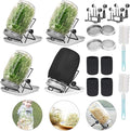 Lulonpon 4 Sprouting Jar Kit, Wide Mouth Quart Mason Jars with Stainless Steel Screen Sprout Lids, 86mm,1000ml,Stand,Tray and Canning Brush,Seed Sprouter Set for Growing Broccoli, Alfalfa