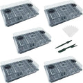 5-Set Seed Starter Tray Kits, Durable Plant Germination Trays with Humidity Vented Domes and Bases, Ideal for Seed Starting, Indoor Gardening, and Greenhouse (Total 200 Cells)