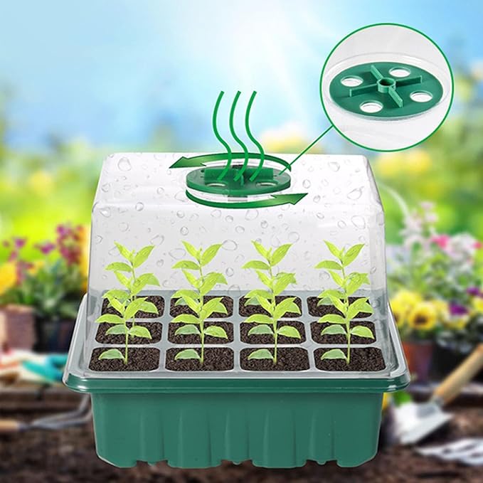 Plant Germination Kit with Full LED Grow Light, Reusable Seed Starter Tray, Adjustable Ventilation, USB Powered - Promotes Indoor Plant Growth, Ideal for Gardeners and