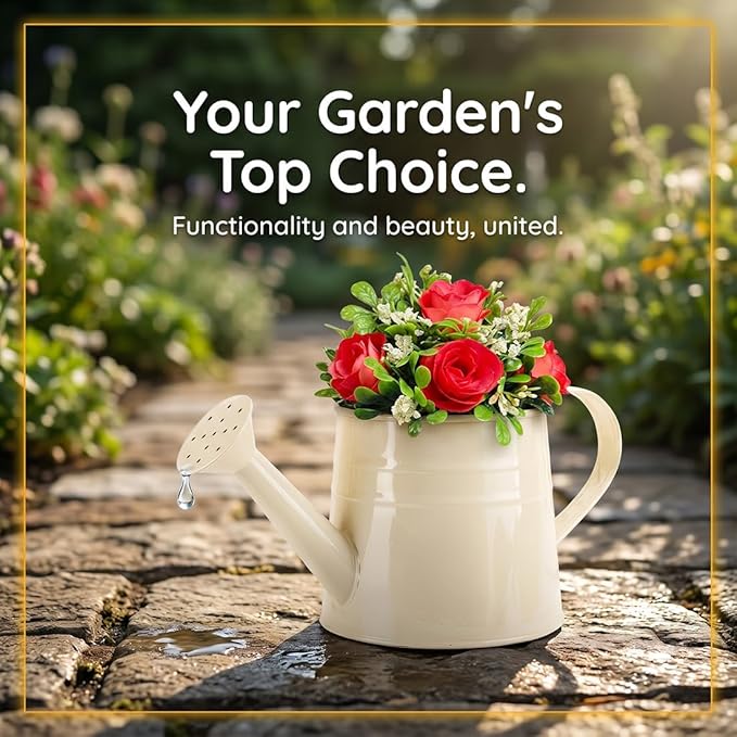 White Watering Can Metal, 1 Gallon Matte Galvanized Metal Watering Can, Vintage Sprinkling Tin Watering Can for Indoor Outdoor Plants, Flowers Garden Indoor Outdoor (Pink-2)