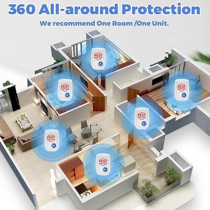 Ultrasonic Pest Repellent 10 Packs,Indoor Pest Control, Electronic Plug in Pest Control for Mosquito, Bugs,Roach, Ant, Rodent, Mouse, Spider Repellent for House, Warehouse