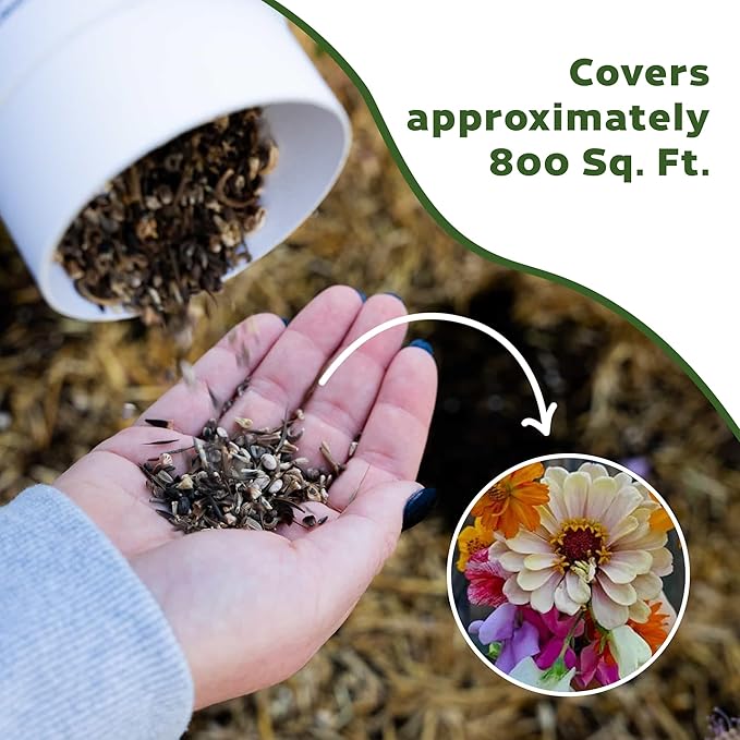 Botanical Interests Precious Pollinators Flower Mix Seed Shaker – Covers 800 sq ft, 14 Native Flowers & Herbs, Supports Pollinators, Annuals & Perennials, Eco-Friendly Recyclable Container