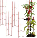 4 Pack Tomato Cage for Garden, 6" W x 6" D x 32" H Pepper and Eggplant Garden Stakes Metal Plant Support Sturdy V-Shape Trellis for Climbing Plants Vegetables Flowers Fruits
