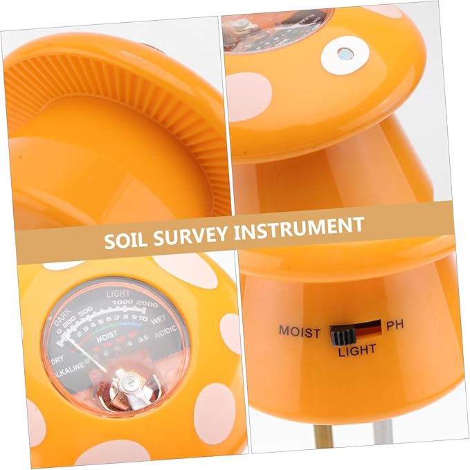 POPETPOP 1Pc One Soil Tester Mushroom Type Soil Hygrometer for Ph Moisture Light Measurement No Battery Needed Gardening Tool for Fruits Flowers and Vegetables