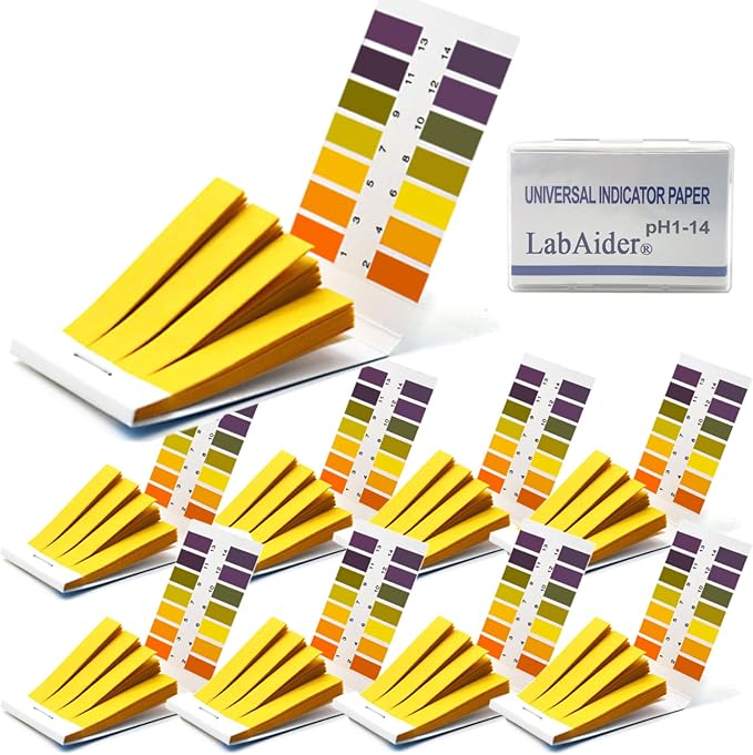 9 Pack pH.1-14 Test Paper Extensive Test Paper Litmus Test Paper 720 Strips pH Test with Storage Case for Saliva Urine Water Soil Testing Pet Food and Diet pH Monitoring