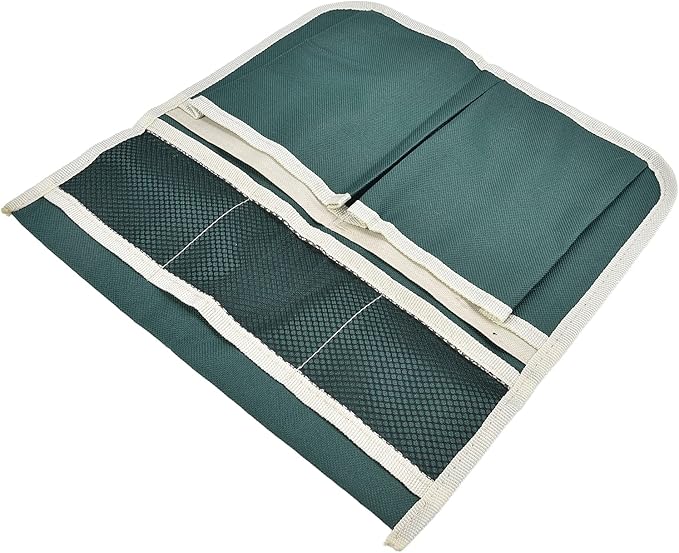 Zerodis Garden Toolkit Bag 4 Large Pockets Oxford Cloth Hanging Organizer with Side Trolley Mount for Gardening Tools and Accessories Garden Stool Storage