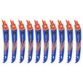 Japanese Teeth Reciprocating Saw Blades 7" 10PCS - Curved Edge Wood Pruning Saw Blades 6TPI for Tree Trimming,Wood Cutting,Cr-V Sabre Saw Pruning Blade
