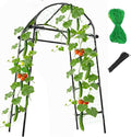 7FT Tall Garden Arch Trellis for Climbing Plants Outdoor Cucumber Trelli for Raised Bed, Metal Trellis Support with Net for Vegetables Tomato Zucchini Squash Beans Peas Melons, Rose Flowers,Vines