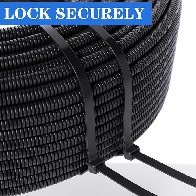Nuanchu 100 Pcs 30 Inch Black Zip Ties Heavy Duty Cable Ties for Indoor and Outdoor Binding Fences, Awnings Tying, Branches Bundling of Crops
