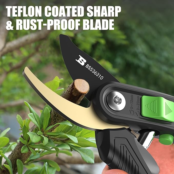 8" Bypass Pruning Shears Gardening Scissors Pruners Tools for Plants with Sharp SK5 Blade，Opening Cuts 3/4" (20mm）