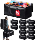 Heavy-Duty & Extra Capacity Moving Bags with Backpack Straps, Storage Totes with Double Zipper & Strong Handles, Packing Bags Alternative to Moving Boxes, Moving Supplies (10 Pack, Black)