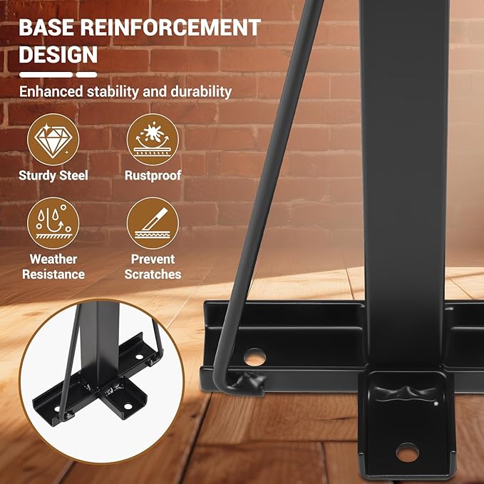 Upgraded Utility Trailer Accessories Trailer Tool Rack with 8 Tool Holes, Heavy-Duty Landscape Accessories Reinforced Base Shovel Holder Handle Tool Rack for Truck