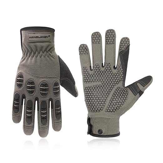 HANDLANDY Safety Work Gloves for Men & Women, Utility Impact Grip Working Gloves