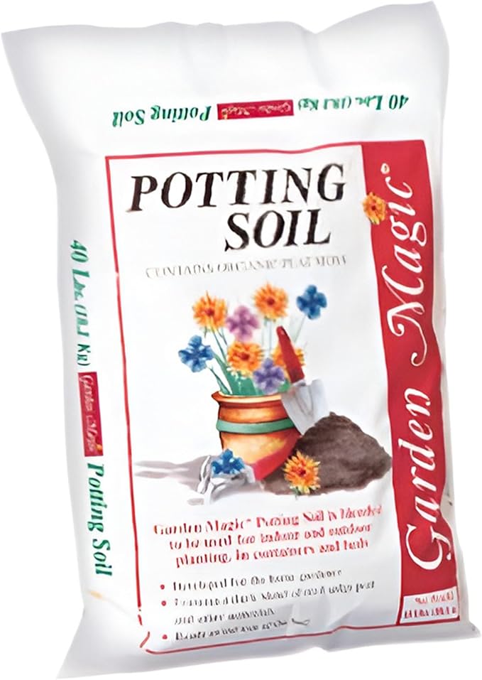Michigan Peat 2 Pack Garden Magic General Purpose Moisture Retaining Potting Soil Mix for Indoor and Outdoor Planting, 40 lb Bag