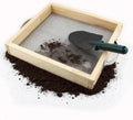 Soil Sifter for Gardening Dirt Sifter with 0.12 inch Metal Wire Mesh Sifting Screen Wood Rocks Sifter with Handle Screen Compost Sifter Garden Essentials（12.5x11.4 in）