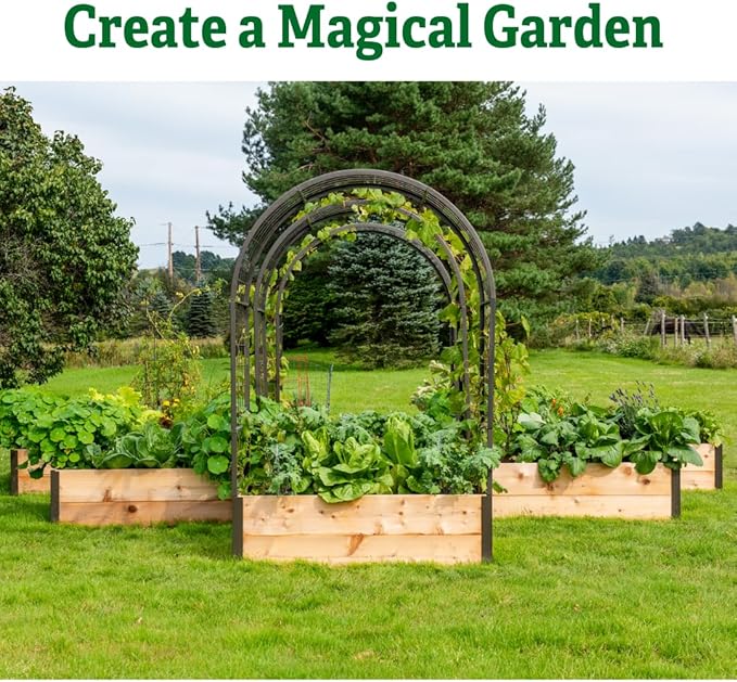 Gardener’s Supply Company Arch Trellis | Garden Arbor fits 2' x 4' Elevated Planter Boxes for Climbing Plants, Vegetables and Flowers | Decorative Outdoor Gardening Landscape