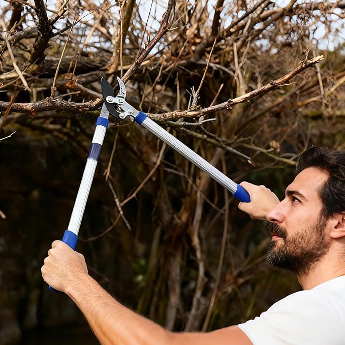 Garvee SK-5 Shark Tooth Loppers, 59cm Tree Trimmer & Branch Cutter, 35mm Cut Capacity Pruning Shears, Aluminum Handle Garden Tools