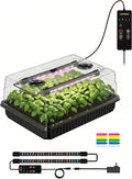 GLOWRIUM Seed Starter Tray with Full Spectrum Grow Light,54-Cell Seed Starter Kit with Humidity Dome,6-Setting Auto Timer,Adjustable Brightness for Indoor Plant (1-Pack)