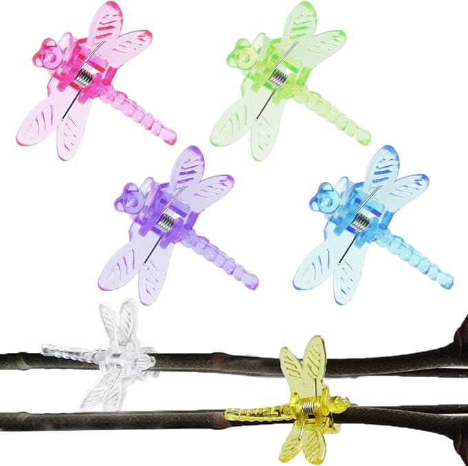 BEADNOVA Dragonfly Plant Clips - 30PCS Mix Color Orchid & Vine Support Clips