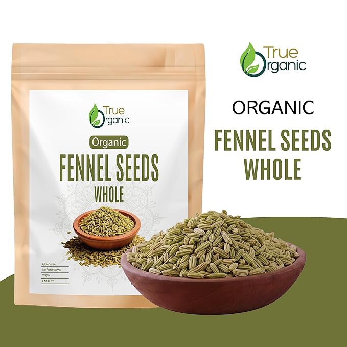 True Organic Fennel Seeds 16 oz, Gluten-Free, Non-GMO, USDA Organic Certified,For Baking,Fennel Tea and Cooking.