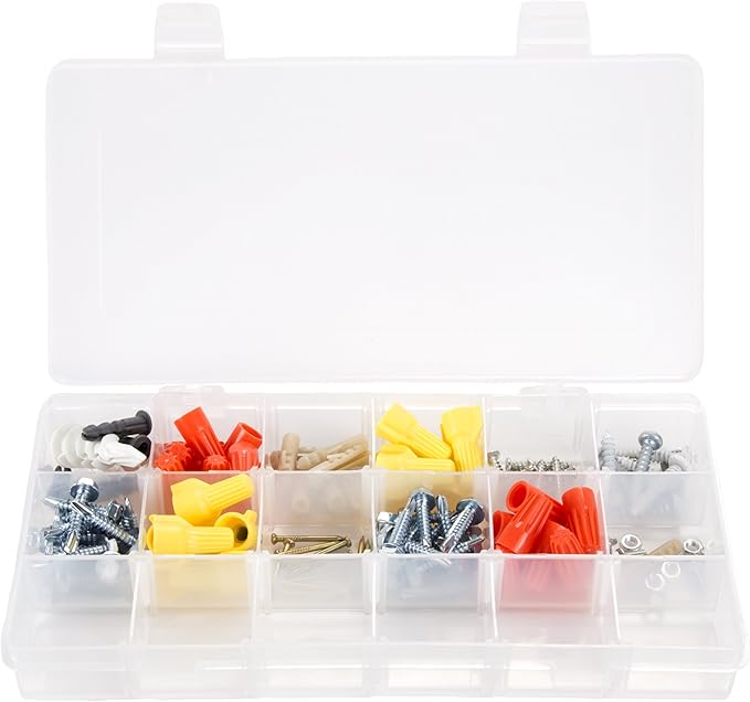 Pink Tool Box Organizer with Removable Compartments – Portable Storage Case for Crafts, Beads, Screws & Small Tools – Lightweight Utility Organizer by Stalwart