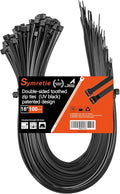 18" ─-double-sided tooth zip ties black. ─: 120lbs tensile strength. Heavy-duty, self-locking, adjustable, durable nylon ties for indoor/outdoor use. (100Pack black)