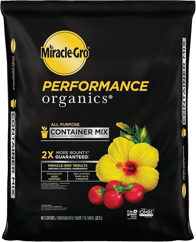 Miracle-Gro 10 Pack Performance Organics All Purpose Container Mix with Natural and Organic Ingredients, Feeds Container Grown Vegetables, Flowers and Herbs for up to 3 Months, 1 cu. ft.