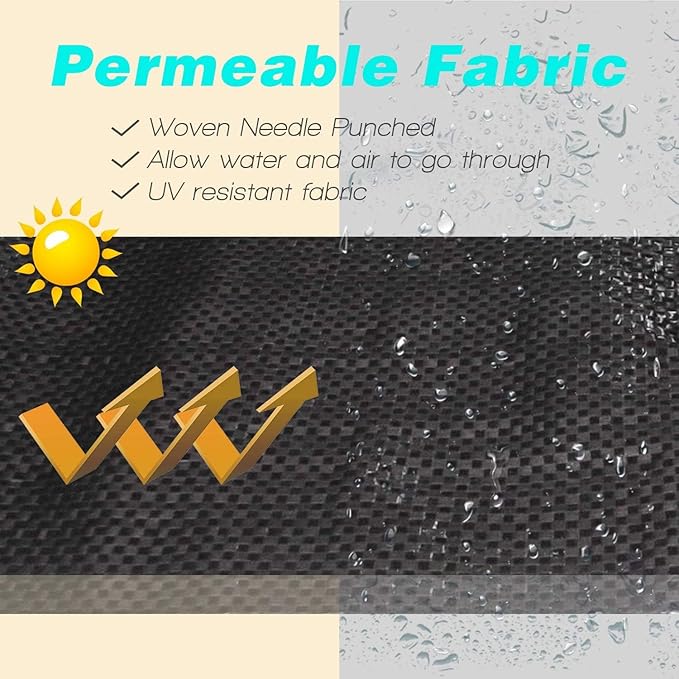 4ft x50ft Pro Black Weed Barrier, 6oz Premium Landscape Fabric-Heavy Duty Woven Ground Cloth with Superior Permeability Weed Control Convenient Design