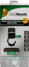 Duck EasyMounts Bike Hanger - Heavy Duty Wall Mount Bicycle Rack for Garage Organization & Storage - No Tool Install - Up to 50 Lbs - Black, Pack of 1 Tire Hook, Wheel Dock & All Hanging Hardware