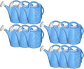 PMU 2 Gallon Watering Can - Garden Watering Can for Indoor & Outdoor Plants - Plastic Water Can with Detachable Sprinkler Head - Large Water Pot, Made in USA - Blue Pkg/12