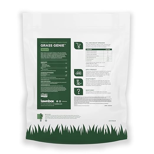 Grass Genie 10-0-6 100% Organic Spring Grass Fertilizer 16 lb Bag Covers 2,500 sq ft