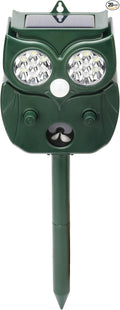 2026Solar Ultrasonic Cat Repellent Outdoor,with LED Flash and PIR Infrared Sensor Deer Repellent Efficiently Raccoons Skunks Squirrel Animal Coyotes Armadillos IP65 Waterproof Perfect for Courtyards