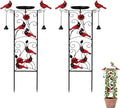 2 Pcs Cardinal Metal Garden Trellis for Climbing Plants 35" Bird Bath Plant Trellis Cardinal Decor Bird Feeder for Outside Garden Lawn Decorations Housewarming Christmas Memorial Gift Gardener