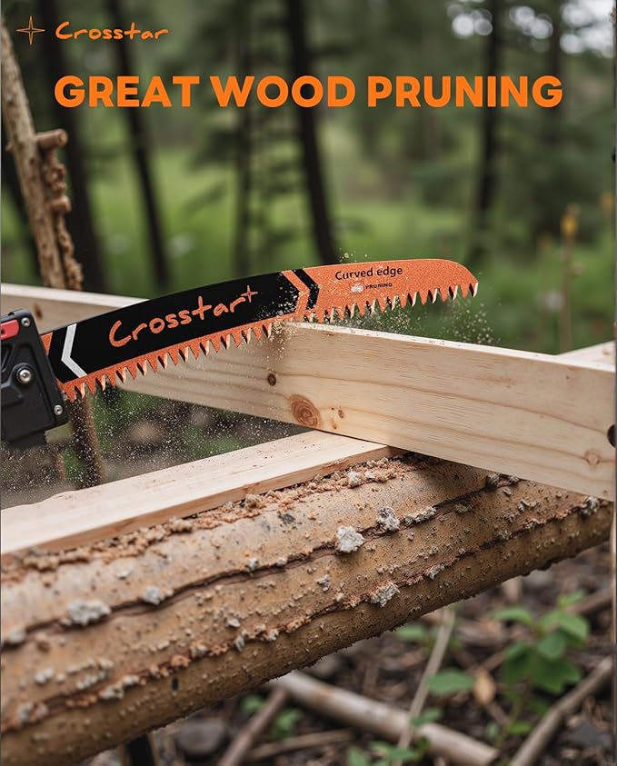 Crosstar 9 Inch Japanese Teeth Arc Edge Reciprocating Saw Blades - 6TPI Wood Pruning Blades for Tree Trimming, Branch Cutting, 3-Pack