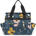 Garden Tote Bag with Pockets Bee Flower Gardening Bags for Tools Organizer Heavy Duty Storage Bag with Handle for Lawn Yard Casual