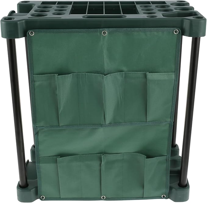 Garden Tool Storage Rack Lightweight Construction Farm Tool Organizer Complete with Slots and Brackets Garden Tools Ideal for Garden Sheds(Dark Green)