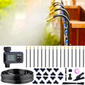 360° Adjustable Drip Irrigation System - 50FT Garden Watering Atomizing System with 16 Nozzles & Water Timer, Greenhouse Accessories for Yard, Lawn, Plants, Garden, 5/16 inches Tubing