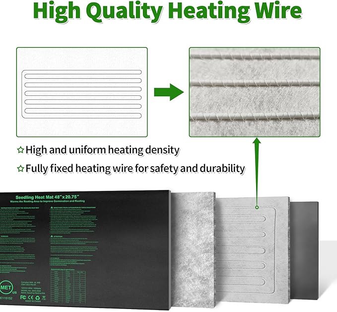 Seedling Heat Mat,20"x20.75" Heat mats for Seed Starting,Waterproof Plant Heating Mat Heating Pad for Seed Germination,Hydroponic Heating Pad Seed Starter