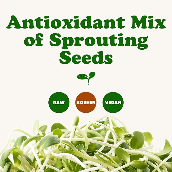Food to Live - Antioxidant Mix of Sprouting Seeds, 5 Pounds — Broccoli, Clover, Alfalfa, Kosher, Raw, Vegan