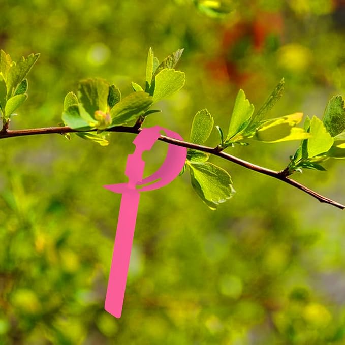 Plant Labels 200Pcs Yuanling Plastic Plant Tree Tags Wrap Around Hanging Tags Nursery Tree Markers Adjustable Garden Labels for Indoor Outdoor Gardening Plants (Pink)