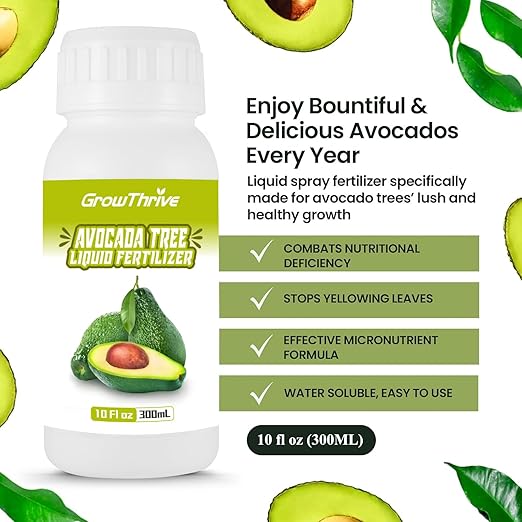 Avocado Plant Food 10oz – Organic Liquid Fertilizer with Probiotics, Natural Root & Leaf Booster, Chemical-Free Avocado Tree Fertilizer for Bigger, Tastier Fruits, Strong Growth