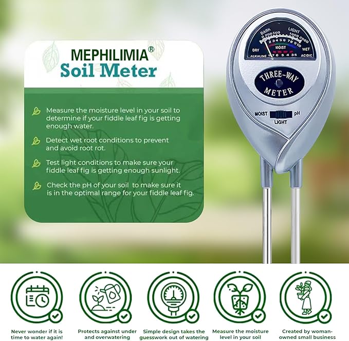 Soil Tester, Soil pH Meter, 3-in-1 Soil Moisture/Light/pH Tester, Plant Moisture Meter Light and PH Tester Gardening Tool Kits for Plant Care, Great for Garden, Lawn, Farm, Indoor & Outdoor Use