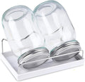 Sprouting Jar Kit-2 Wide Mouth Quart Mason Jars with 316 Stainless Steel Screen Sprout Lids, Drip Tray, Stand | Seed Sprouter Set for Growing Broccoli, Alfalfa, Mung Bean