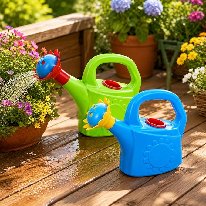 Garneck 2pcs Plastic Watering for Kids, Chicken Design Children Bath and Play House Educational, Random Color