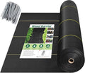 Shade&Beyond Custom 7ftx151ft Weed Barrier Fabric, 3.5oz Heavy Duty Landscape Fabric with Superior Permeability Weed Control, Garden Woven Ground Cloth with Staples