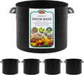 5-Pack 10 Gallon Grow Bags, Thickened Aeration Fabric Pots with Handles, Heavy Duty Plant Bags for Vegetables, Tomatoes, Potatoes, Fruits & Flowers, Reusable Garden Pots for Plants