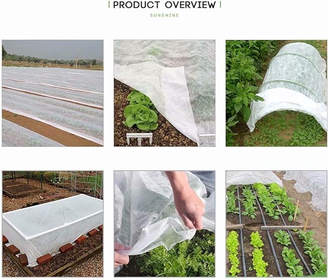 Agfabric Plant Covers Freeze Protection Floating Row Cover 6'x100' 0.55oz Plant Covers Freeze Protection Outdoor Plant Covers for Winter Frost Blankets,White