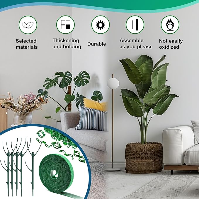 5pack Stackable Monstera Support Frame Set Indoor Outdoor Plant Gardening Supports Ideal for Climbing Plants, Potted Plants, and Other Horticultural Accessories